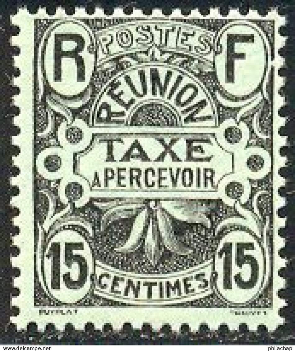 Reunion Taxe 1907 Yvert 8 ** TB Bord De Feuille - Strafport