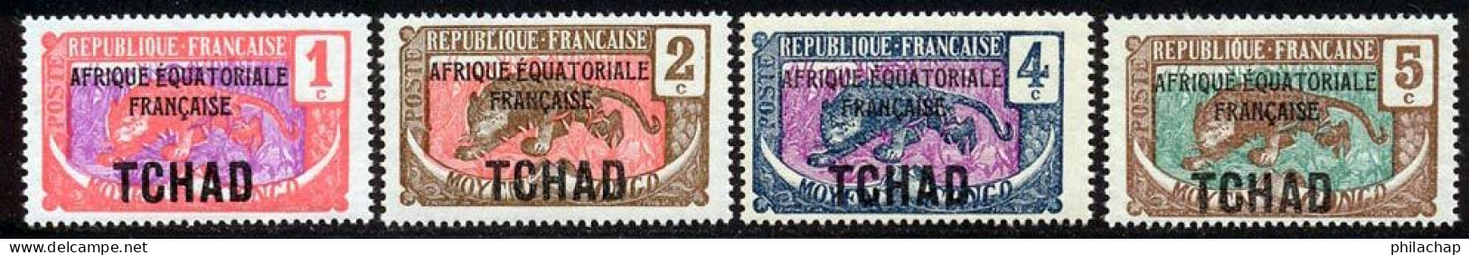 Tchad 1924 Yvert 19 / 22 ** TB Bord De Feuille - Nuevos