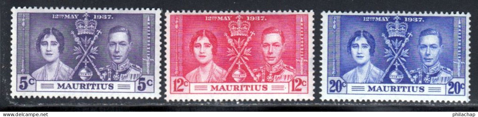 Maurice 1937 Yvert 198 / 200 ** TB - Mauritius (...-1967)