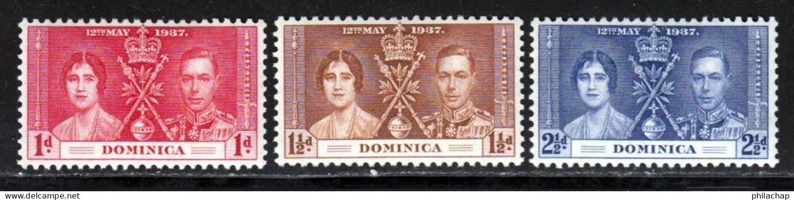 Dominique 1937 Yvert 89 / 91 ** TB - Dominica (...-1978)