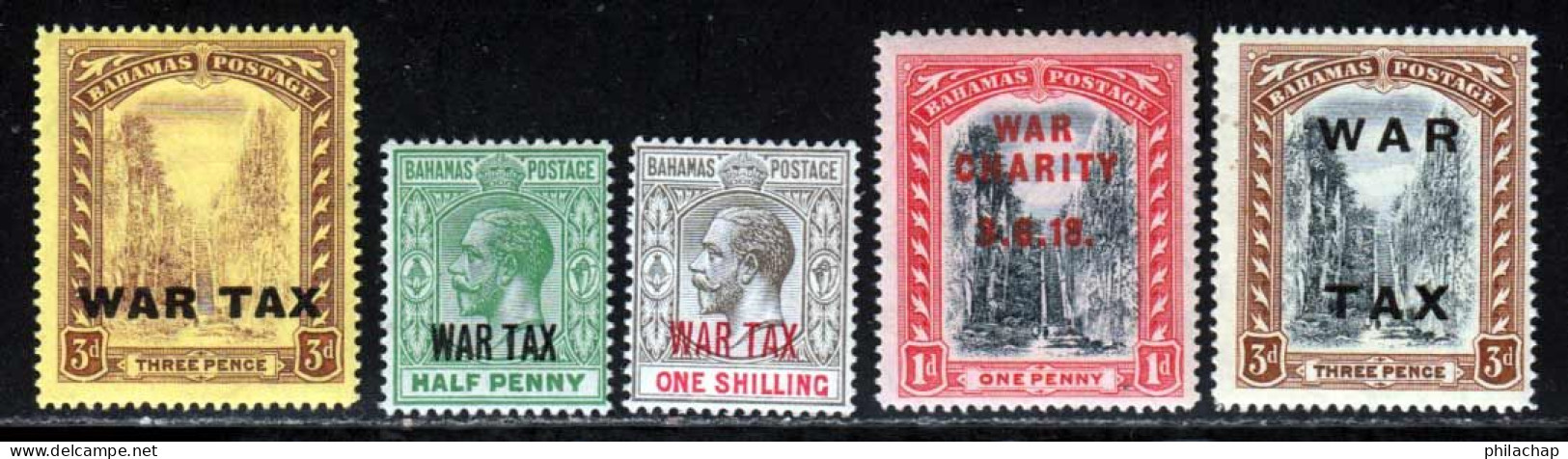 Bahamas 1918 Yvert 60 - 62 - 64 - 65 - 69 ** TB - 1859-1963 Kronenkolonie