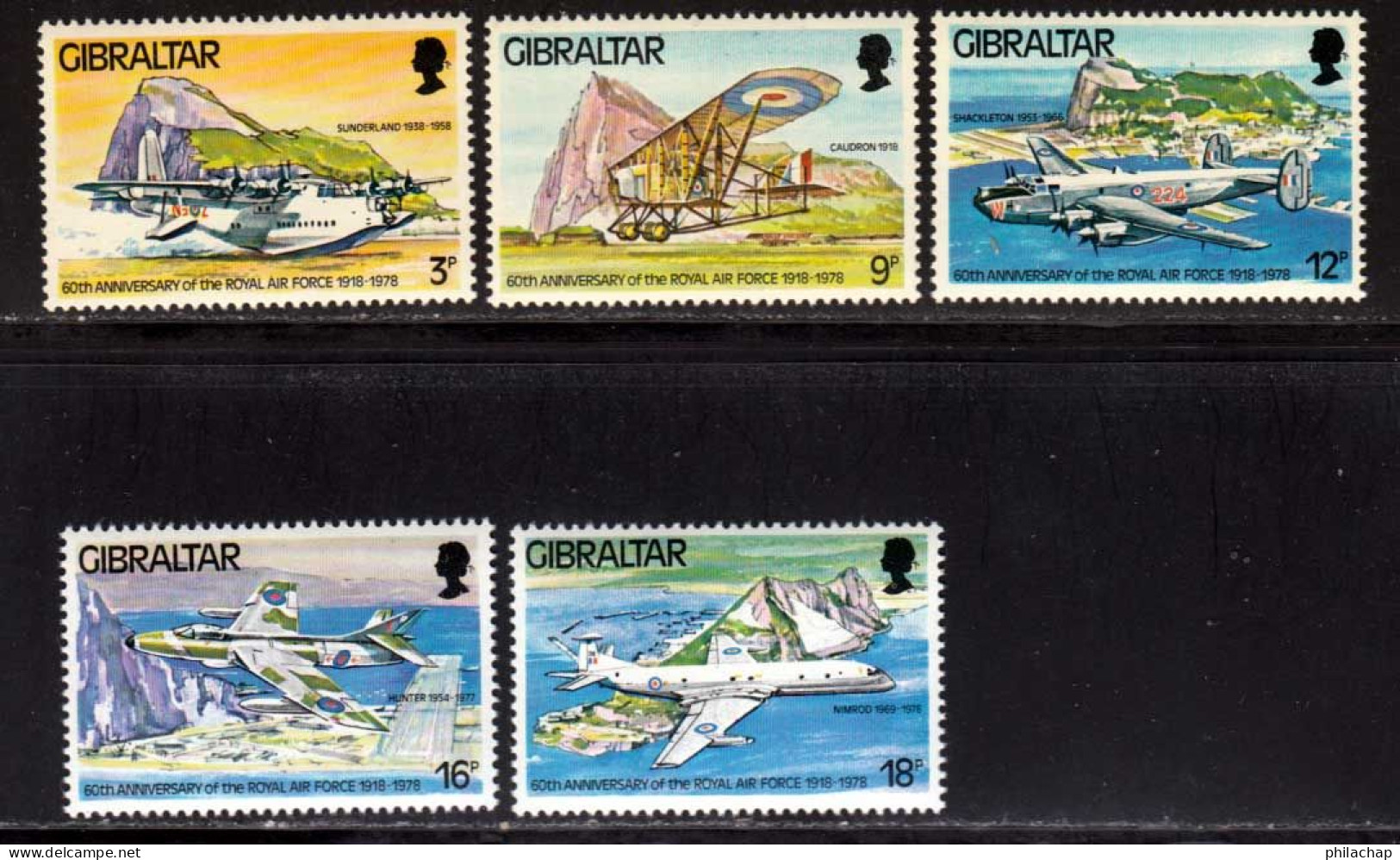Gibraltar 1978 Yvert 379 / 383 ** TB Bord De Feuille - Gibraltar