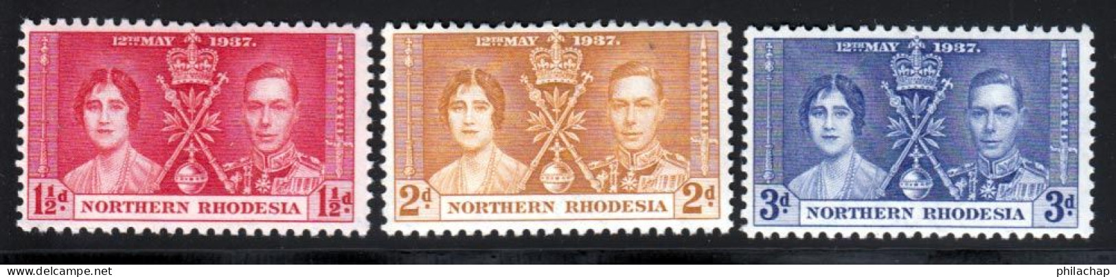 Rhodesie Du Nord 1937 Yvert 22 / 24 ** TB - Northern Rhodesia (...-1963)