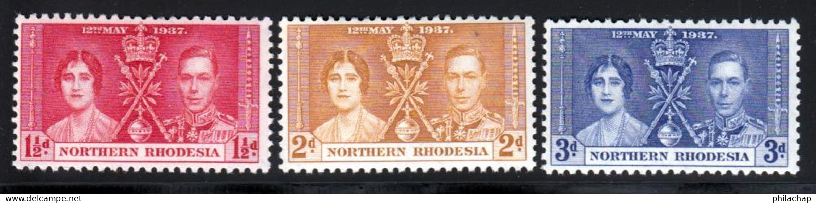 Rhodesie Du Nord 1937 Yvert 22 / 24 ** TB - Rhodésie Du Nord (...-1963)