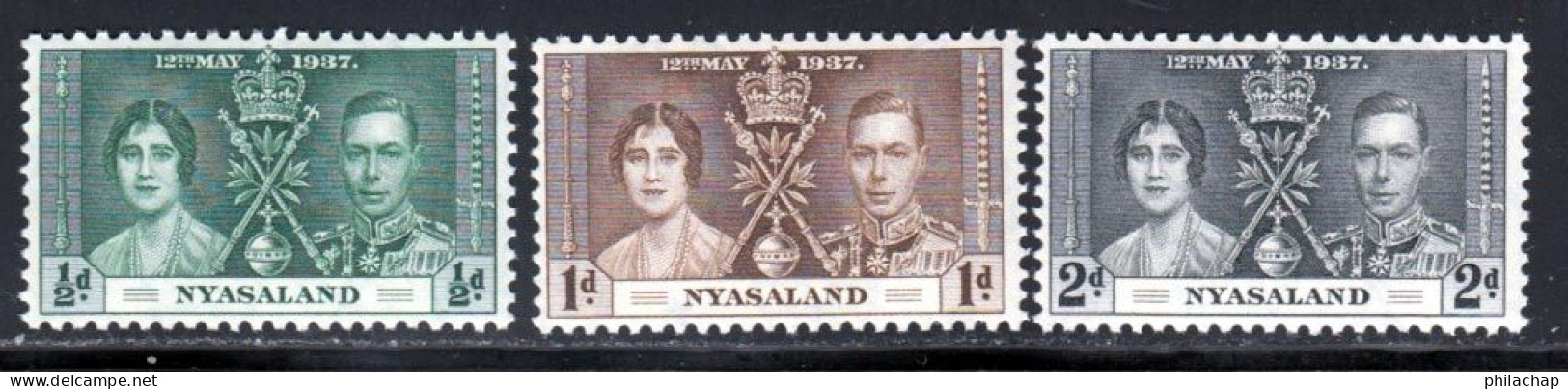 Nyasaland 1937 Yvert 56 / 58 ** TB - Nyassaland (1907-1953)