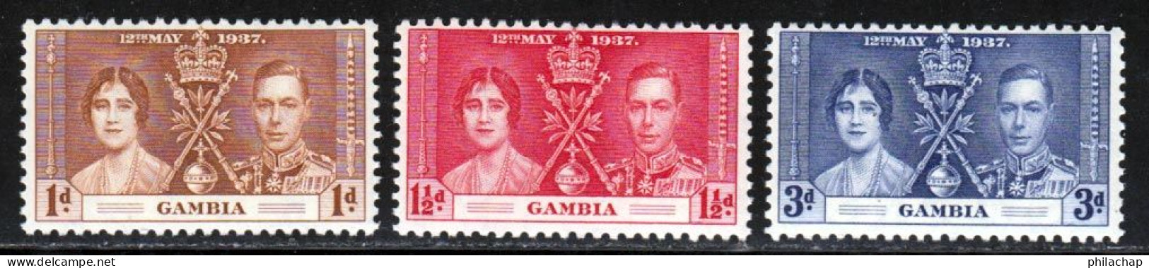 Gambie 1937 Yvert 119 / 121 ** TB - Gambia (...-1964)