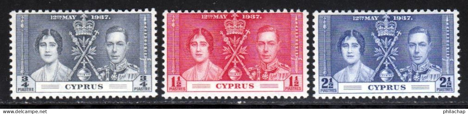 Chypre 1937 Yvert 131 / 133 ** TB - Chipre (...-1960)