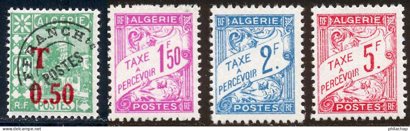 Algerie Taxe 1944 Yvert 28 / 31 ** TB Bord De Feuille - Strafport