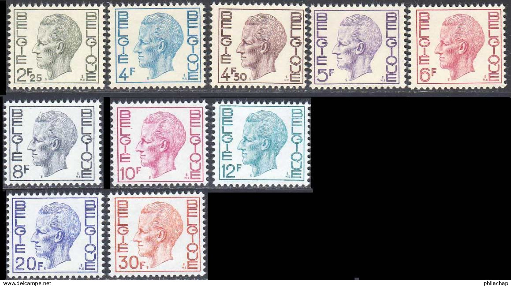 Belgique 1971 Yvert 1581 / 1587A ** TB Bord De Feuille - Neufs