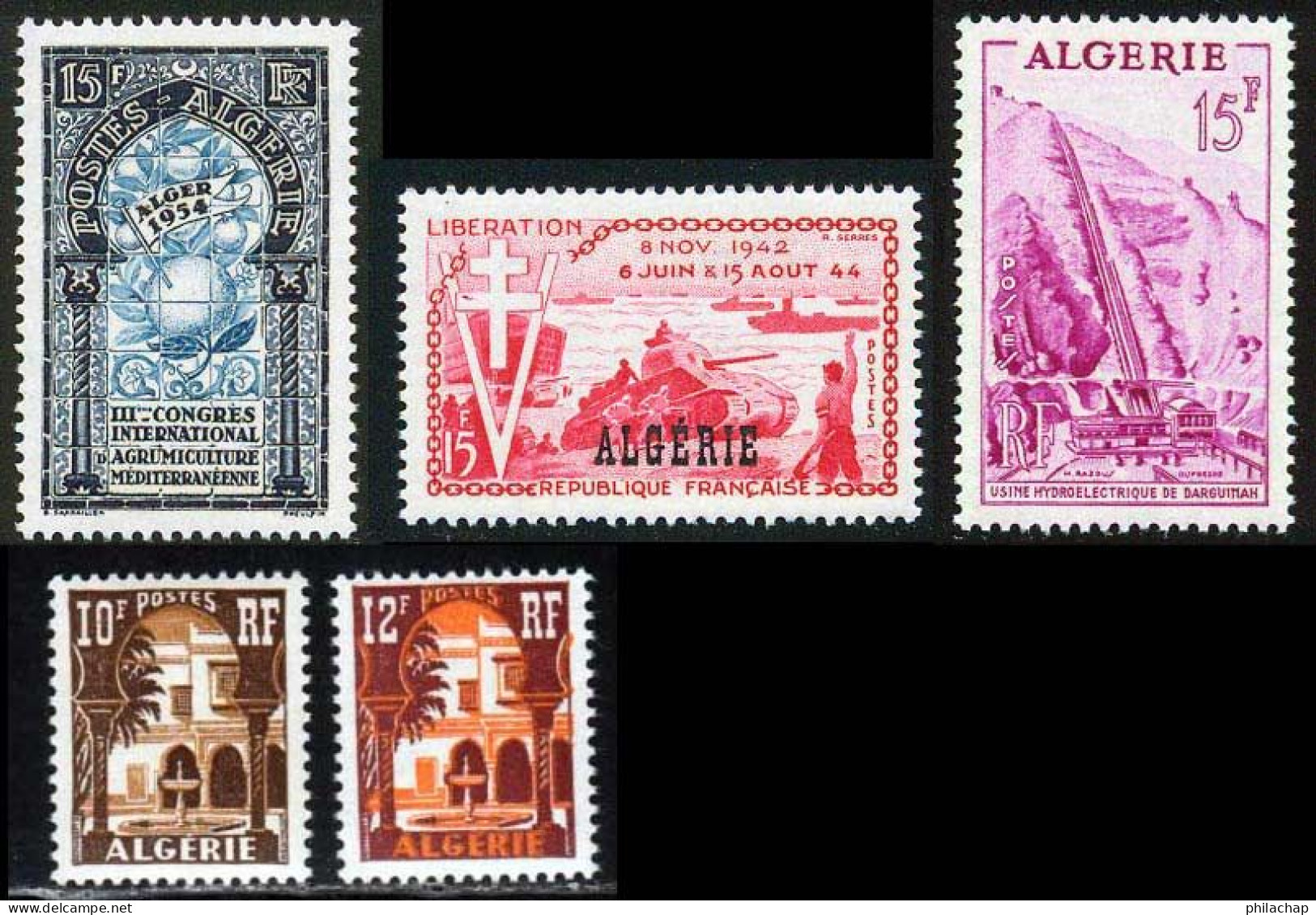 Algerie 1954 Yvert 311 / 313 - 313A Et B ** TB - Nuevos