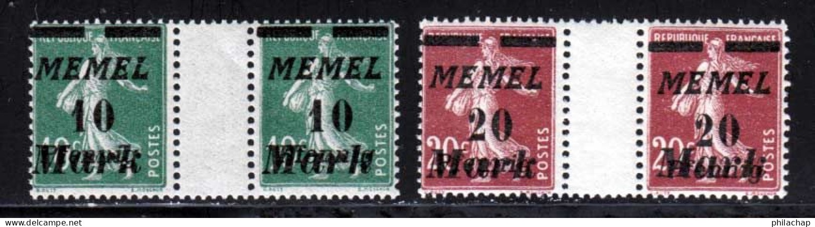 Memel 1922 Yvert 79 / 80 ** TB Interpanneau - Nuevos