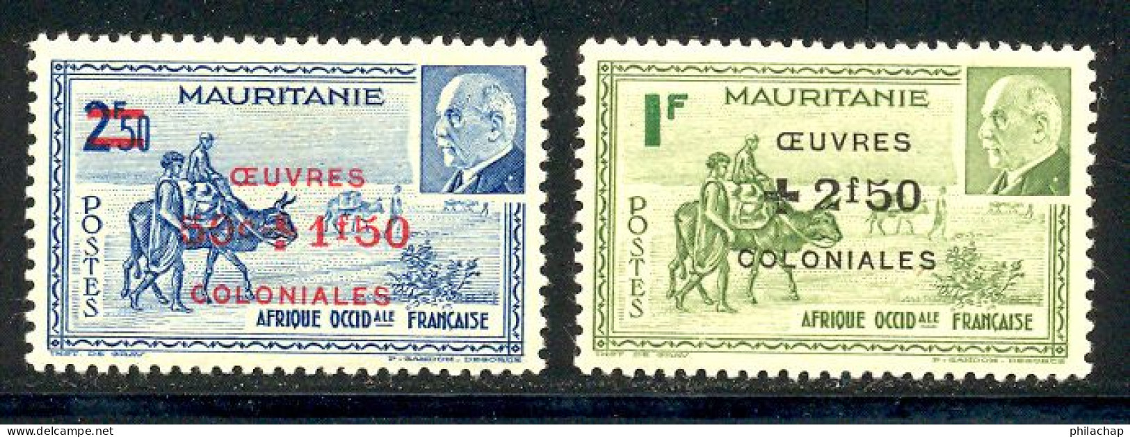 Mauritanie 1944 Yvert 131 / 132 ** TB - Neufs