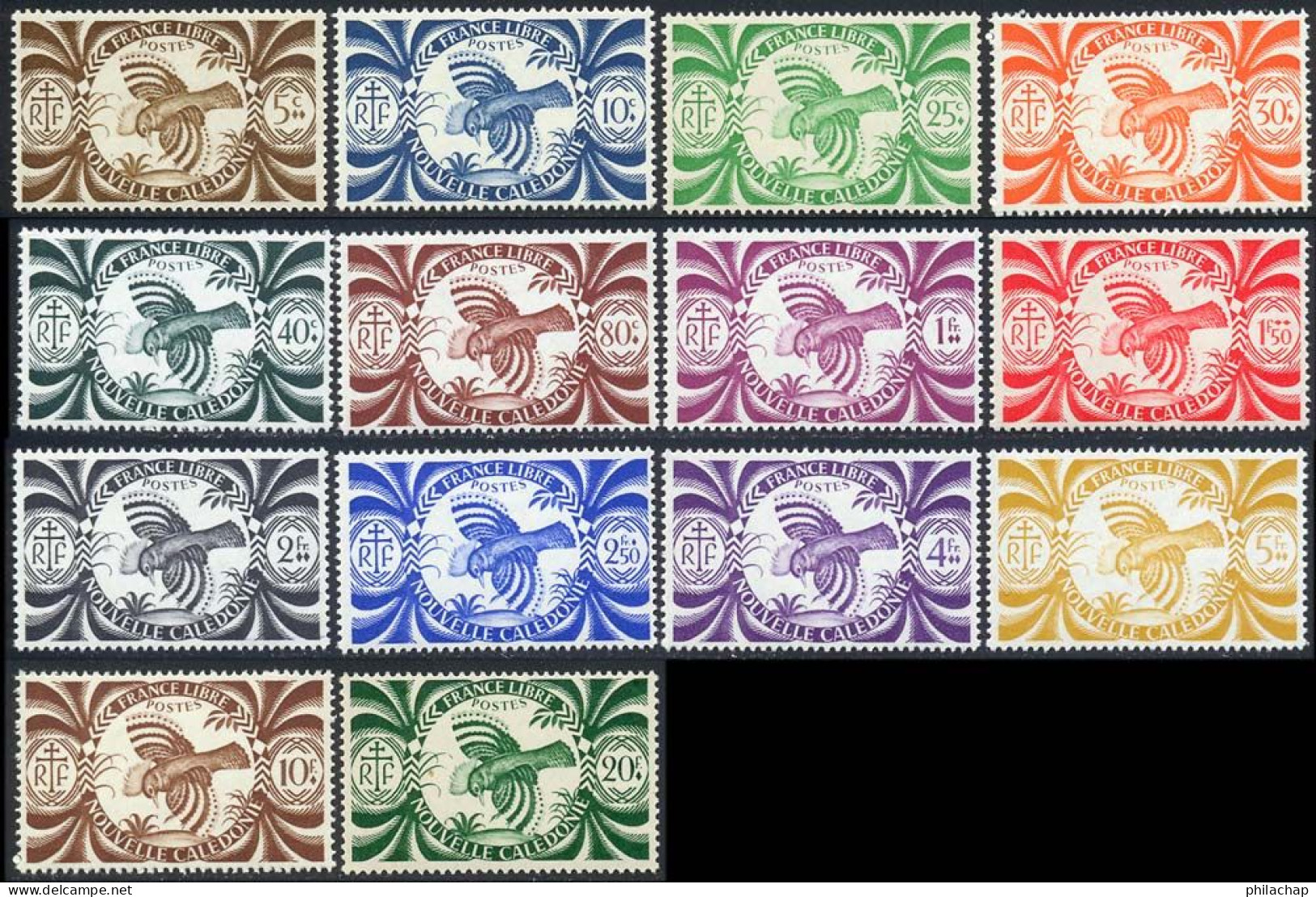 Nouvelle-Caledonie 1943 Yvert 230 / 243 ** TB Londres - Neufs