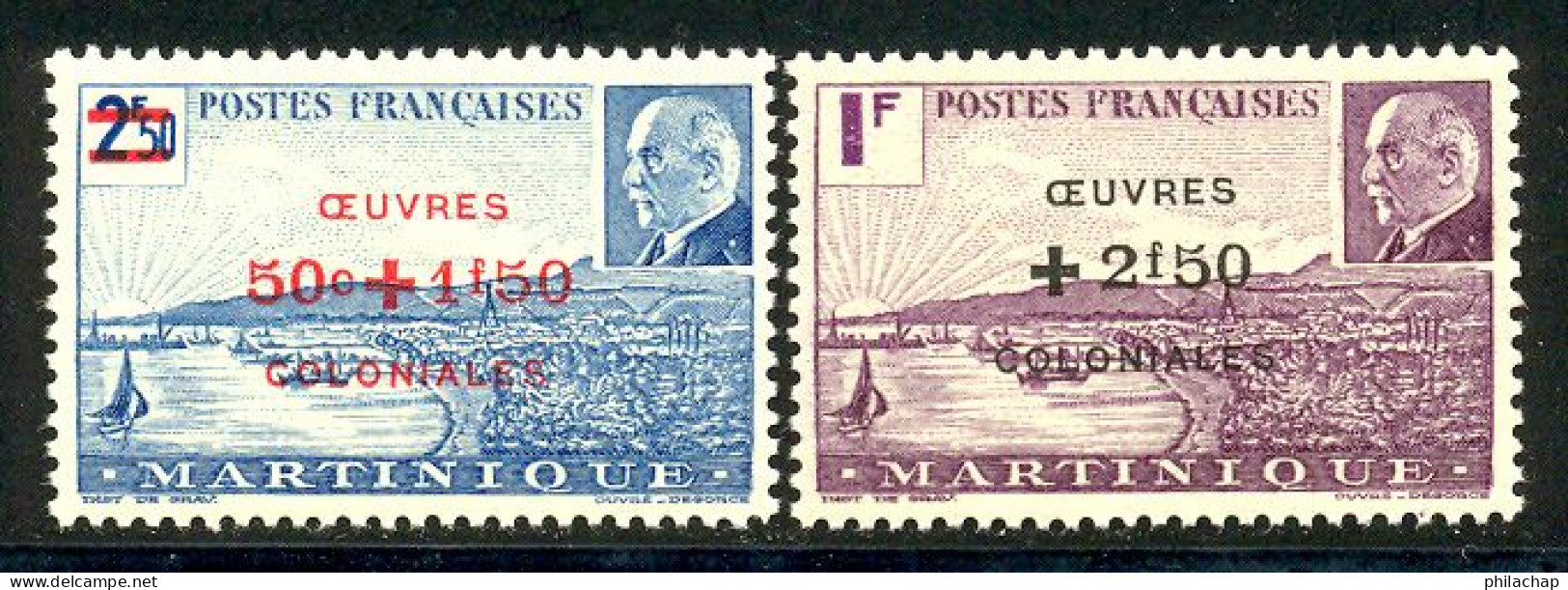 Martinique 1944 Yvert 196 / 197 ** TB Coin De Feuille - Neufs