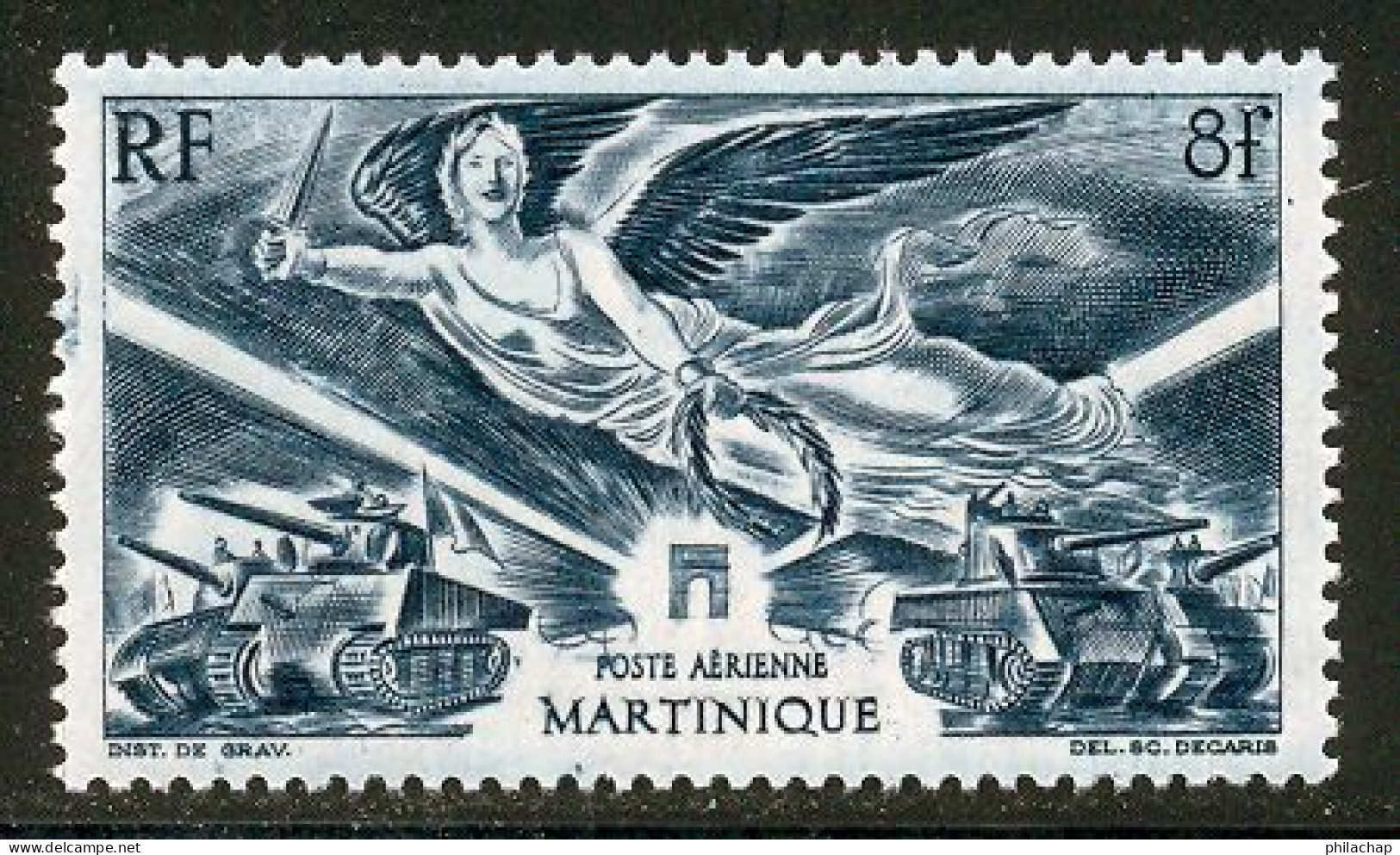 Martinique PA 1946 Yvert 6 ** TB Victoire Bord De Feuille - Poste Aérienne