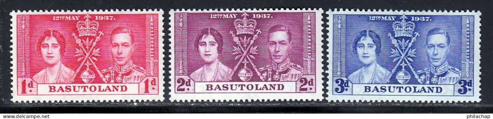 Basutoland 1937 Yvert 15 / 17 ** TB - 1933-1964 Crown Colony