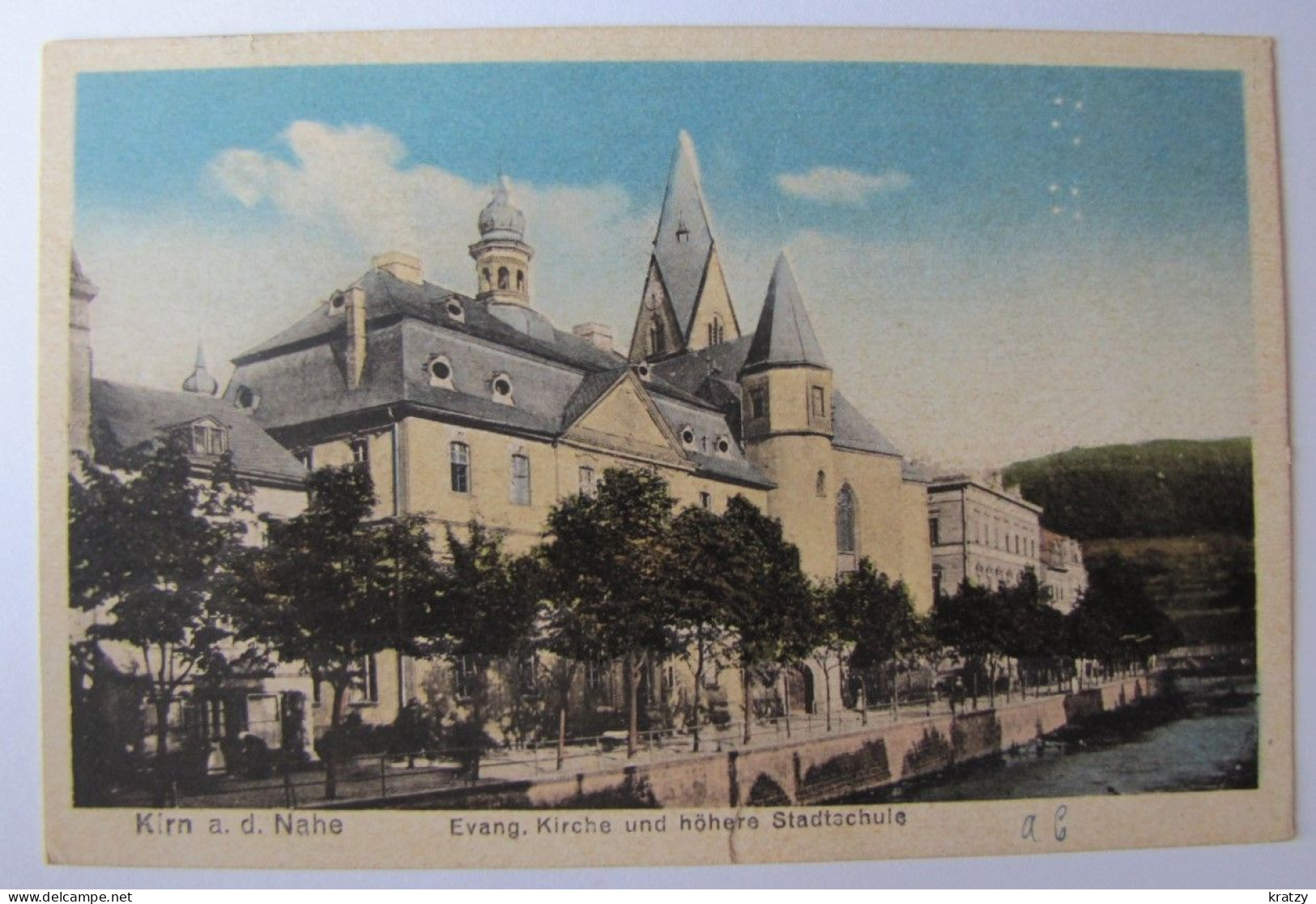 ALLEMAGNE - RHENANIE-PALATINAT - KIRN - Evang. Kirche Und Höhere Stadtschule - 1927 - Kirn