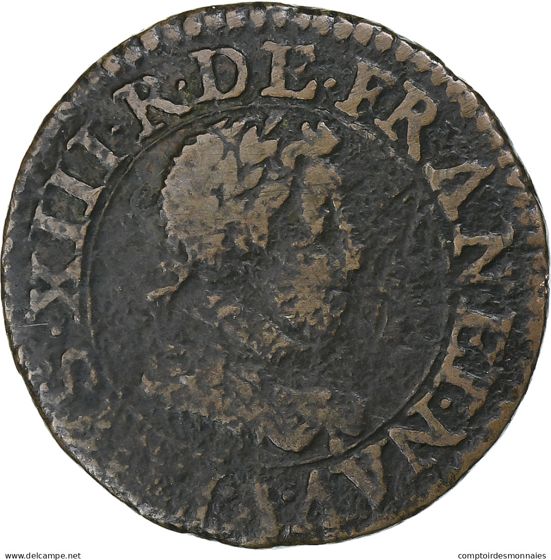 France, Louis XIII, Double Tournois, 1620, Paris, Cuivre, TB, Gadoury:8 - 1610-1643 Louis XIII Le Juste