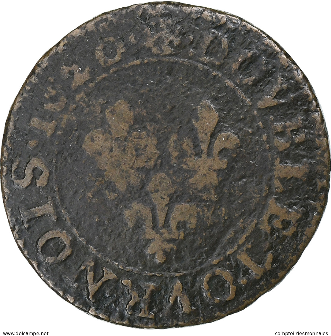 France, Louis XIII, Double Tournois, 1620, Paris, Cuivre, TB, Gadoury:8 - 1610-1643 Luis XIII El Justo