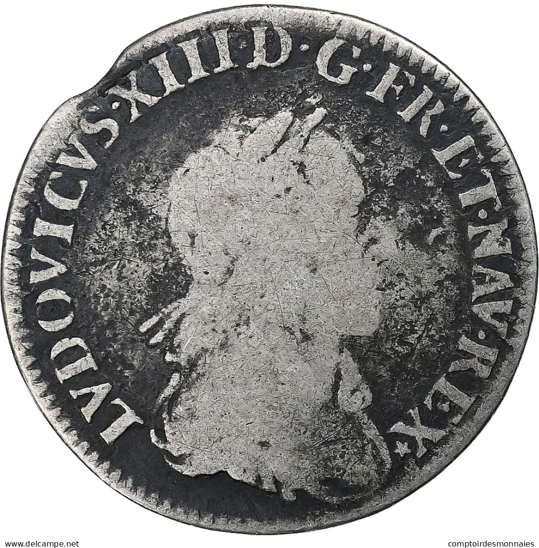 France, Louis XIII, 1/12 Ecu, 1642, Paris, Argent, TB, Gadoury:46 - 1610-1643 Luigi XIII Il Giusto