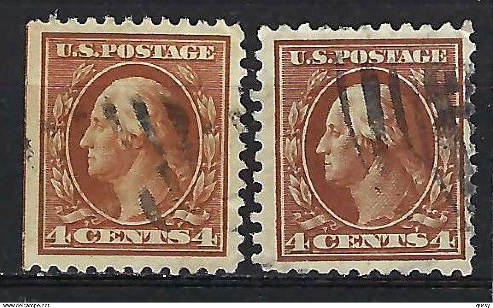 ETATS UNIS Ca.1908-19: Lot D'obl., 2 Nuances - Oblitérés