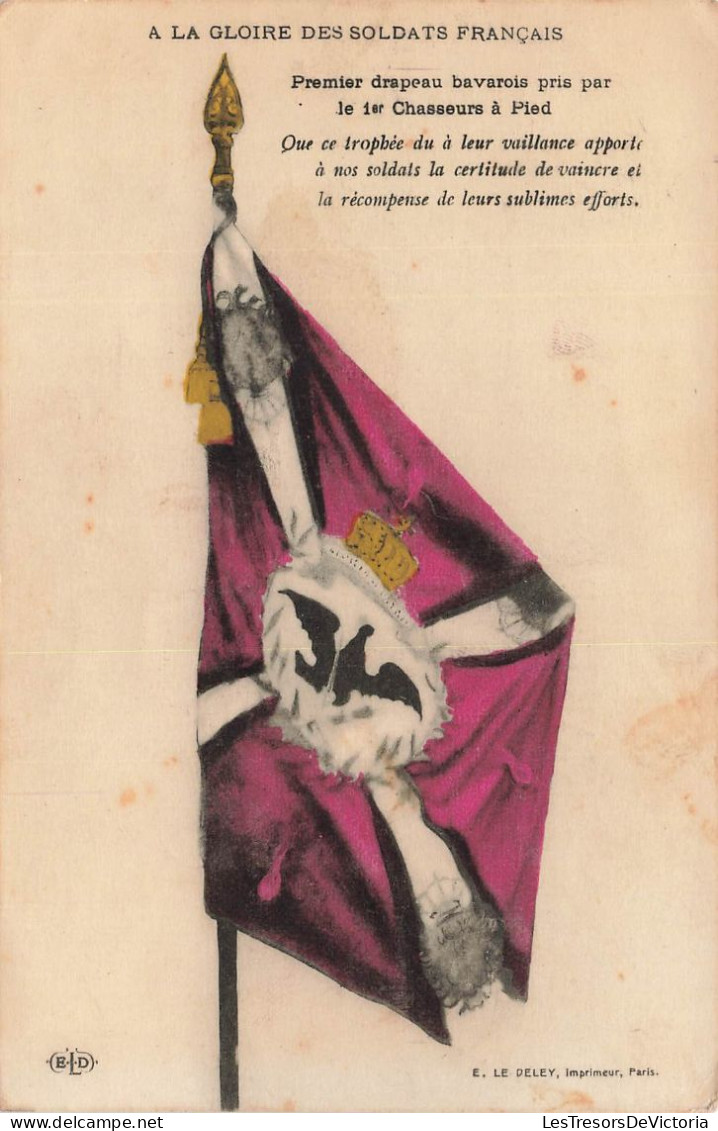 MILITARIA - A La Gloire Des Soldats Français - Premier Drapeau Bavarois - Colorisé - Carte Postale Ancienne - Characters