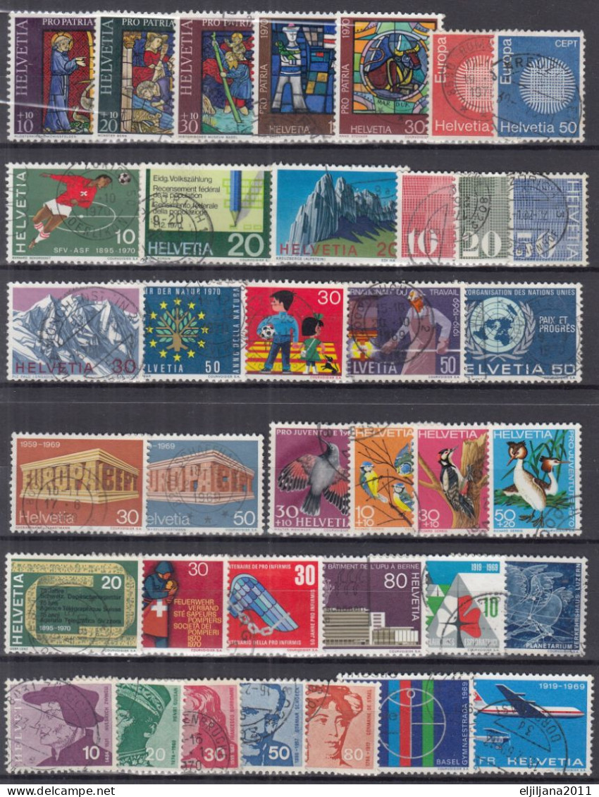 Switzerland / Helvetia / Schweiz / Suisse 1969 - 1970 ⁕ Nice Collection / Lot Of 37 Used Stamps - See All Scan - Oblitérés