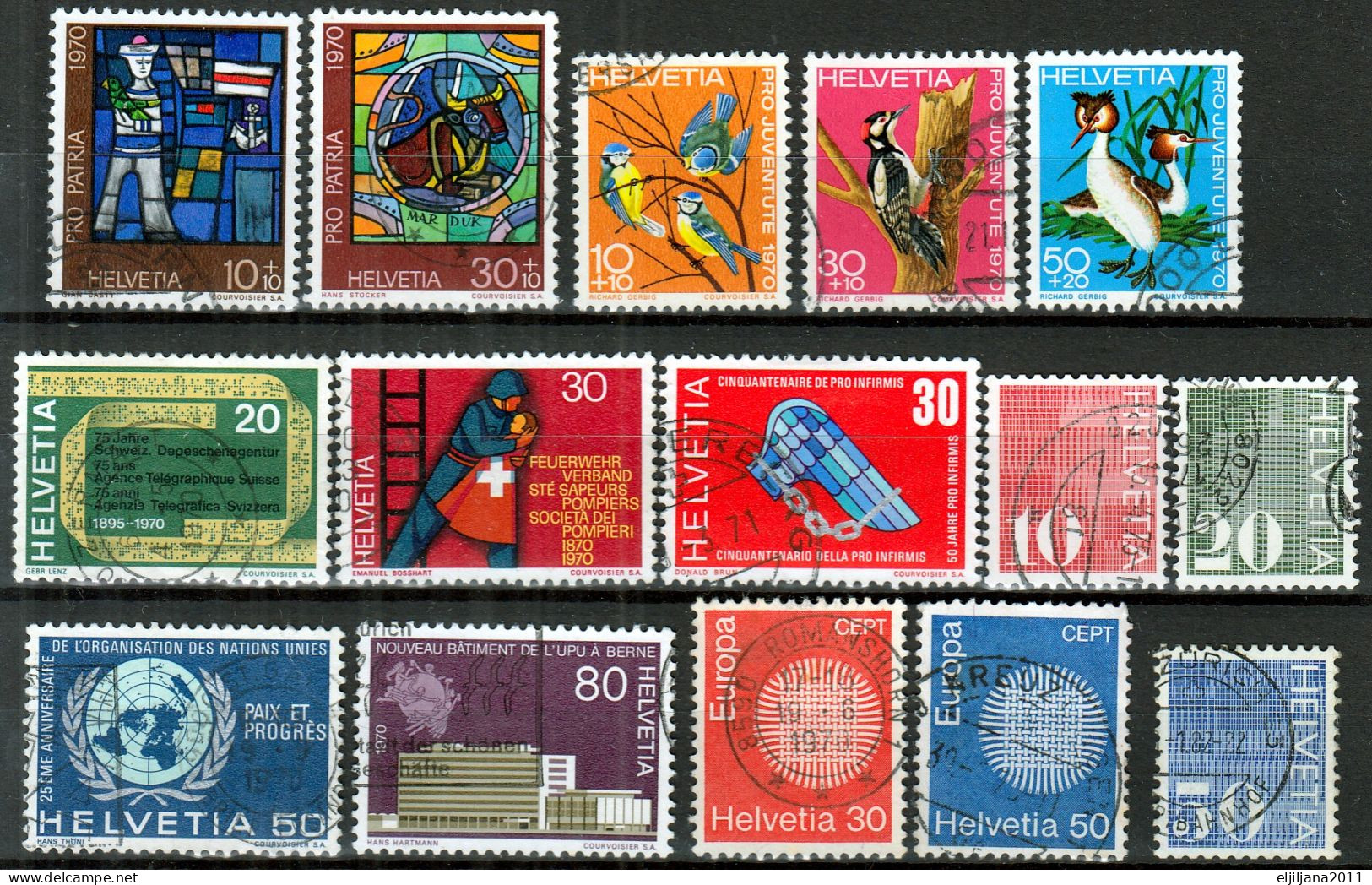 Switzerland / Helvetia / Schweiz / Suisse 1969 - 1970 ⁕ Nice Collection / Lot Of 37 Used Stamps - See All Scan - Oblitérés