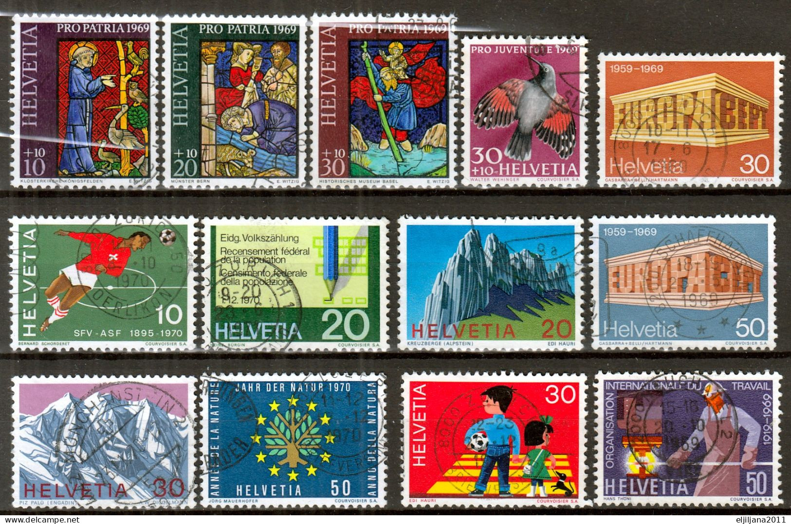 Switzerland / Helvetia / Schweiz / Suisse 1969 - 1970 ⁕ Nice Collection / Lot Of 37 Used Stamps - See All Scan - Gebruikt