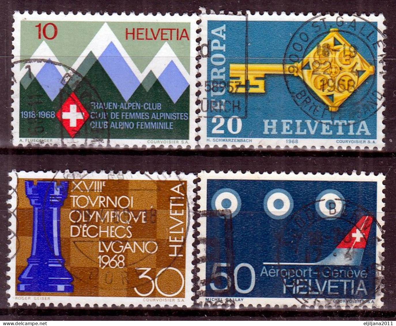 Switzerland / Helvetia / Schweiz / Suisse 1968 ⁕ Mi.870-873, 874-877, 887-890, 891-894 ⁕ 16v Used - See Scan - Gebruikt