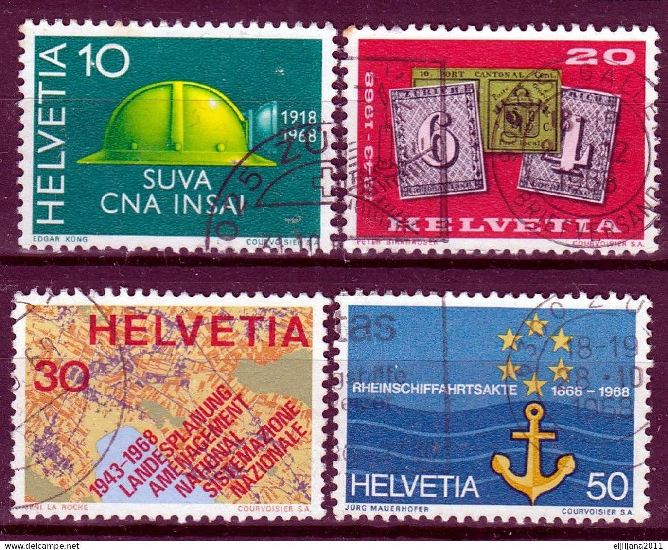 Switzerland / Helvetia / Schweiz / Suisse 1968 ⁕ Mi.870-873, 874-877, 887-890, 891-894 ⁕ 16v Used - See Scan - Used Stamps