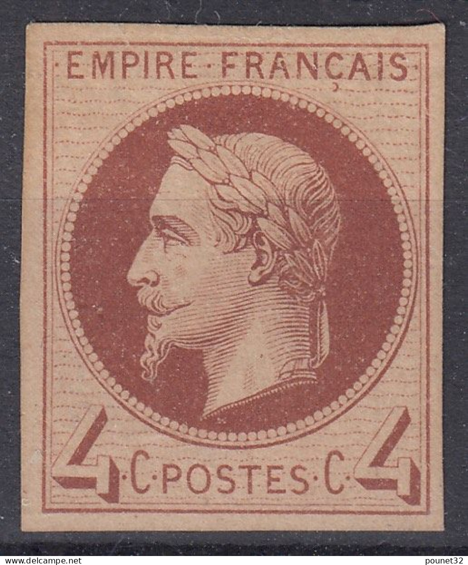 TIMBRE FRANCE ESSAI DE COULEUR EMPIRE LAURE 4c EN BRUN-ROUGE RECTO VERSO INVERSE - Essais, Non-émis & Vignettes Expérimentales