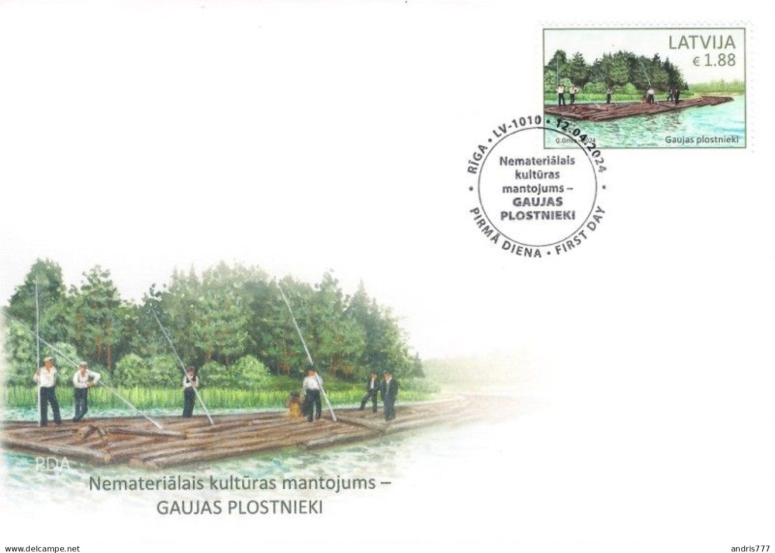 Latvia Lettland Lettonie 2024 (06) Cultural Heritage - Rafters Of Gauja (unaddressed FDC) - Lettonia