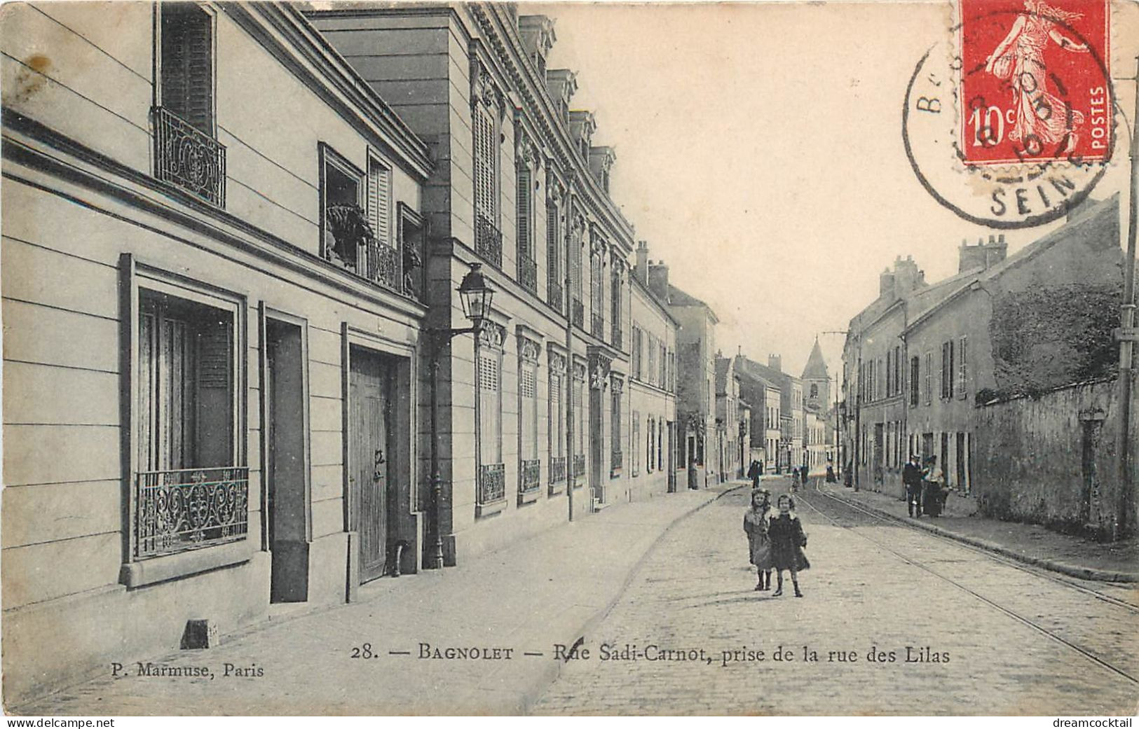 93 BAGNOLET. Rue Sadi Carnot Prise De La Rue Des Lilas 1910 - Bagnolet