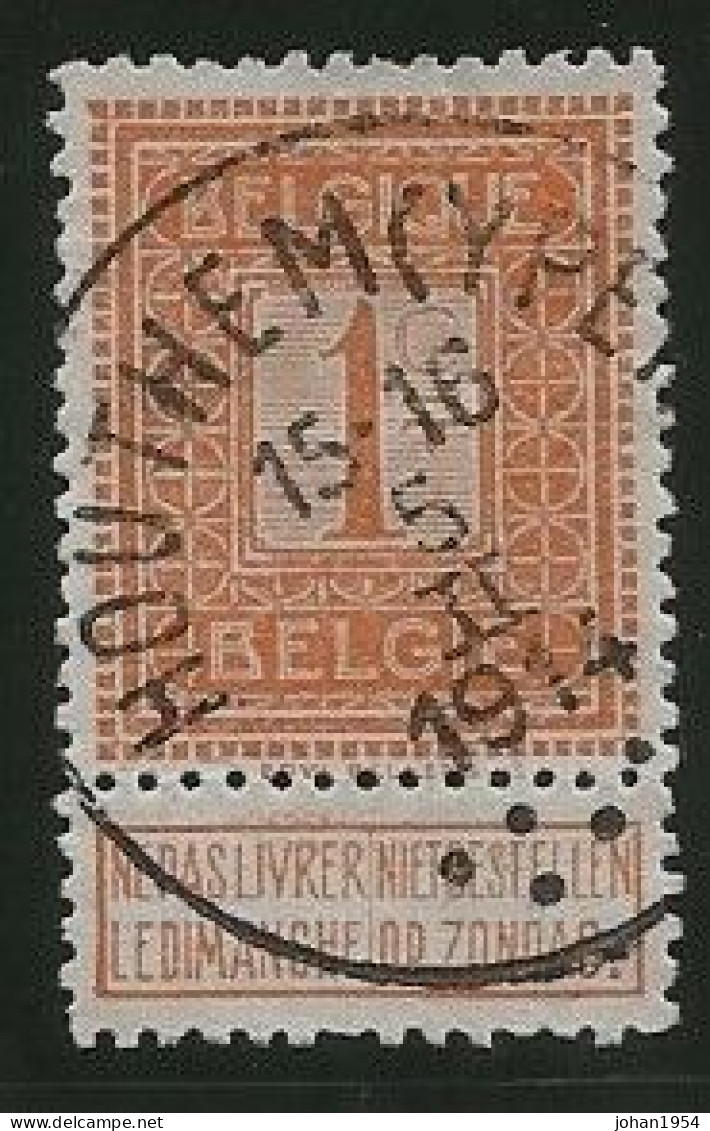 N°108, Afst. HOUTHEM (YPER) 05/02/1914 - COBA € 30 - Houtem - 1912 Pellens