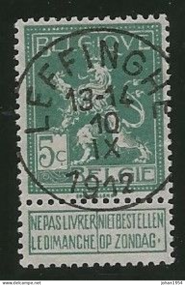 N°110, Afst. LEFFINGHE 10/09/1912 - COBA € 30 -- Leffinge - 1912 Pellens