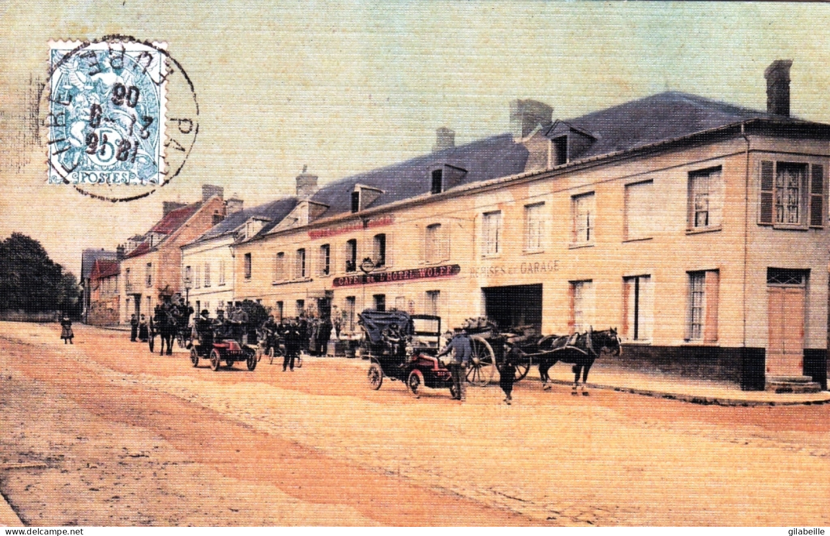 27. Eure - PACY-SUR-EURE. Hôtel Du Lion D'Or. Café De L'Hôtel Wolff - Carte Toilée - Pacy-sur-Eure