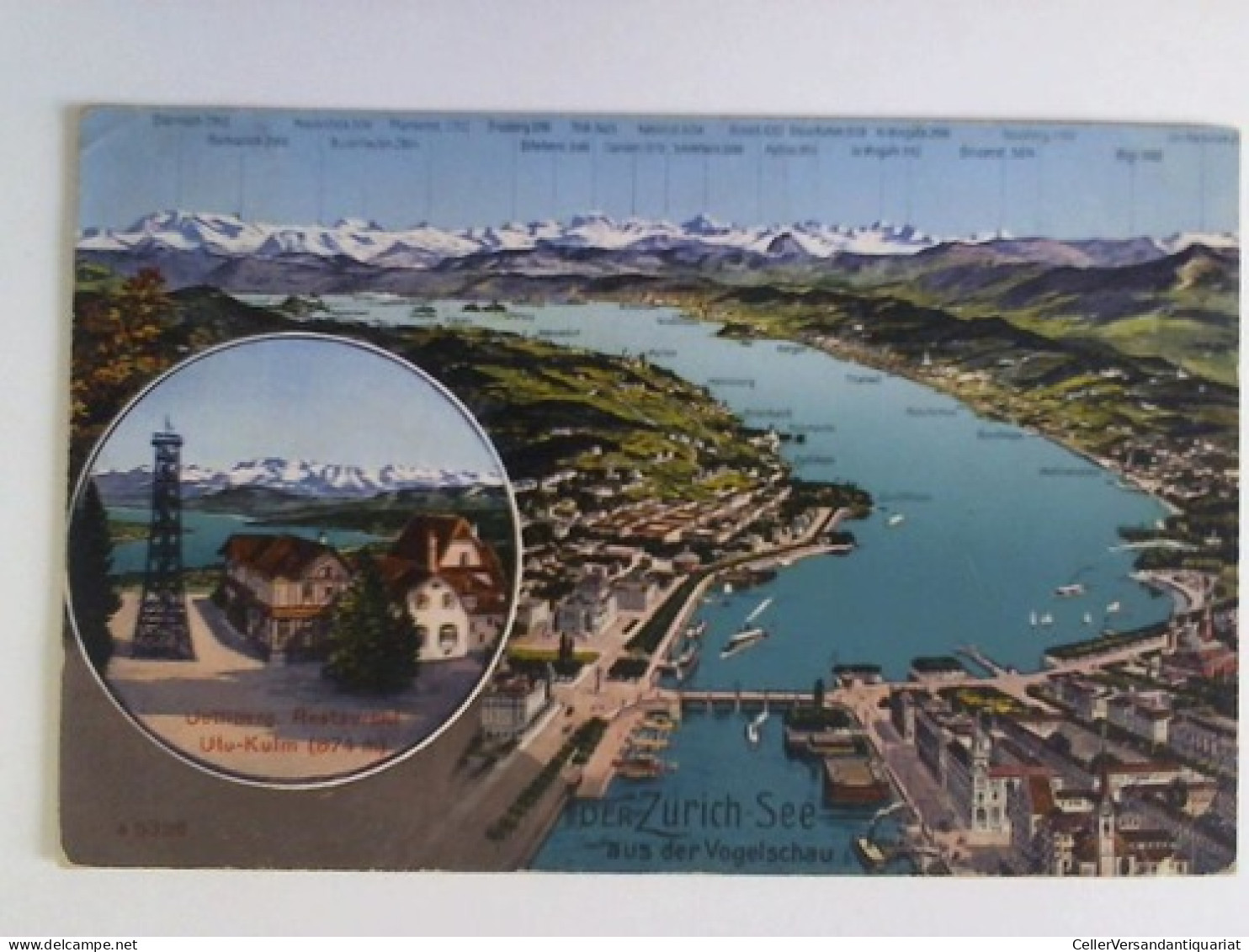 Postkarte: Der Zürich-See Aus Der Vogelschau - Uetliberg, Restaurant Uto-Kulm (874 M) Von Schweiz - Unclassified