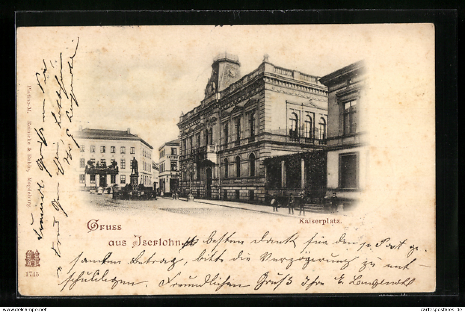 Vorläufer-AK Iserlohn, 1893, Partie Am Kaiserplatz  - Iserlohn