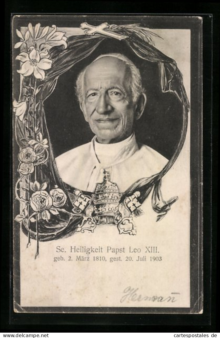 AK Se. Heiligkeit Papst Leo XIII., 1810-1903  - Papi
