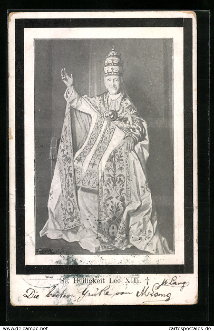 AK Papst Leo XIII. Auf Dem Heiligen Stuhl  - Popes