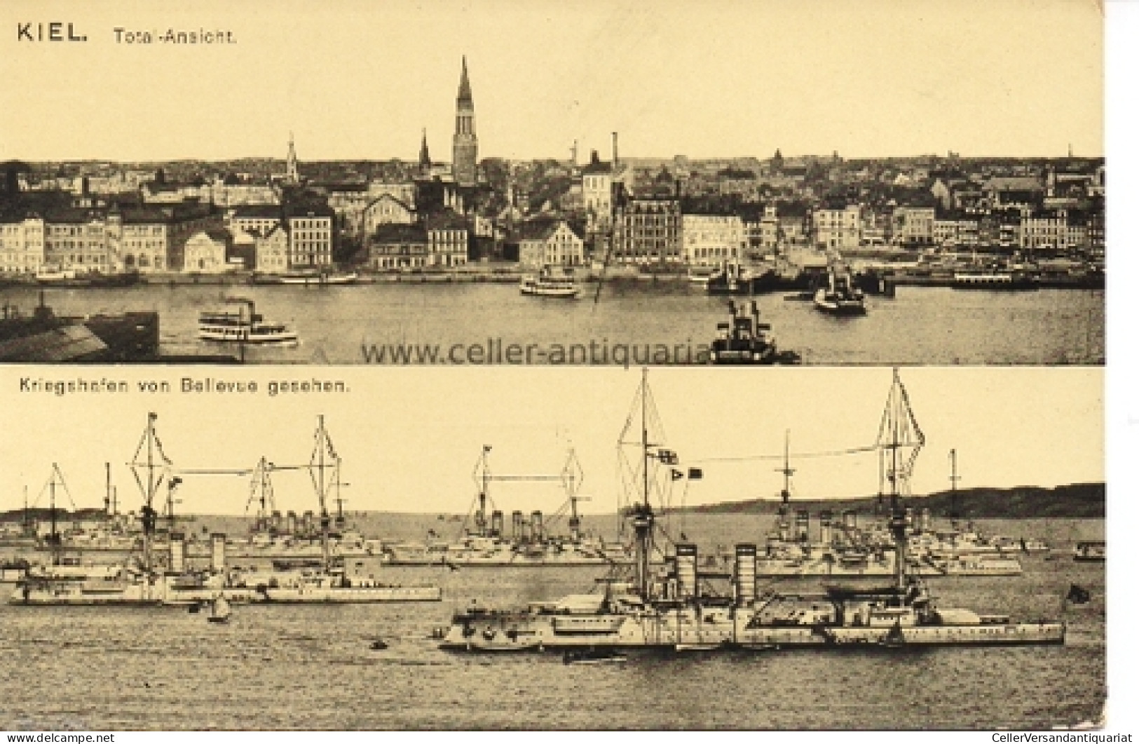 Postkarte. Totalansicht/Kriegshafen Von Bellevue Gesehen Von Kiel - Unclassified