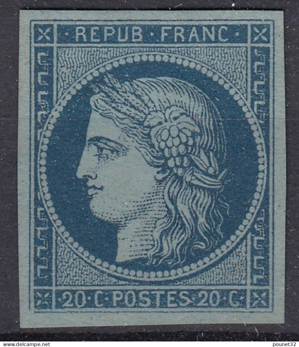 TIMBRE FRANCE ESSAI DE COULEUR CERES 20c BLEU FONCE SUR BLEU - TB MARGES - A VOIR - Probedrucke, Nicht Ausgegeben, Experimentelle Vignetten