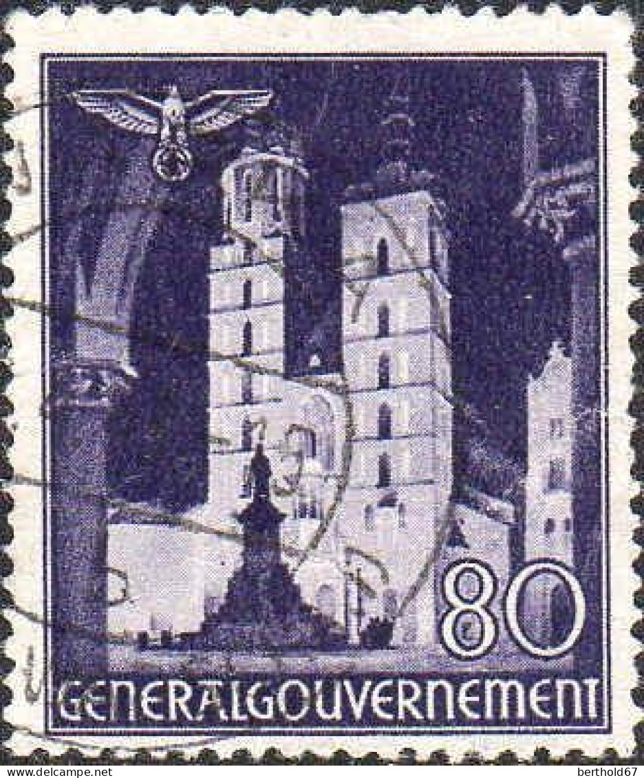 Reich (Occ.Pologne) Poste Obl Yv: 66 Mi:50 Eglise Notre-Dame Cracovie (TB Cachet Rond) - Gobierno General