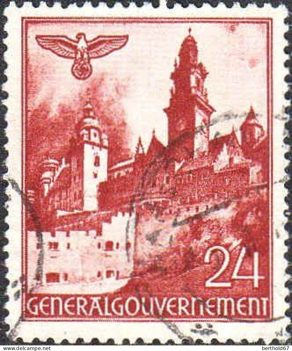 Reich (Occ.Pologne) Poste Obl Yv: 61 Mi:45 Château De La Wawel Cracovie (Beau Cachet Rond) - Generalregierung
