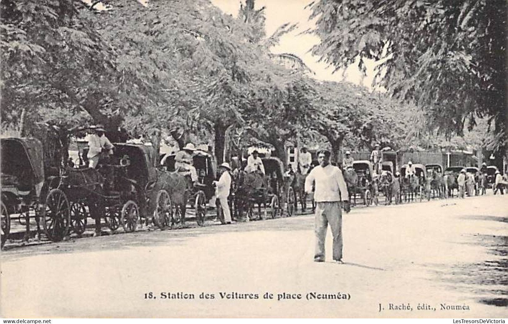 Nouvelle Calédonie - Station De Voitures De Place - Nouméa - Animé - Carte Postale Ancienne - Nieuw-Caledonië