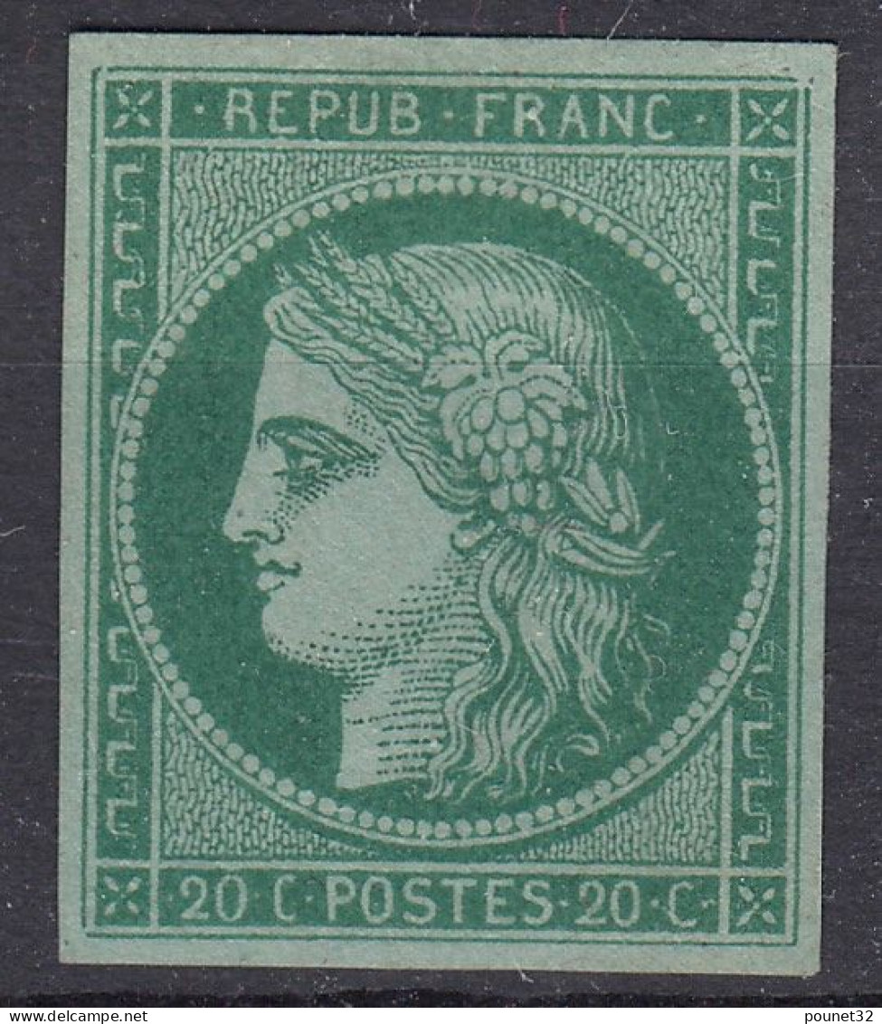 TIMBRE FRANCE ESSAI DE COULEUR CERES 20c VERT - COTE 300 € - TB MARGES - A VOIR - Proofs, Unissued, Experimental Vignettes