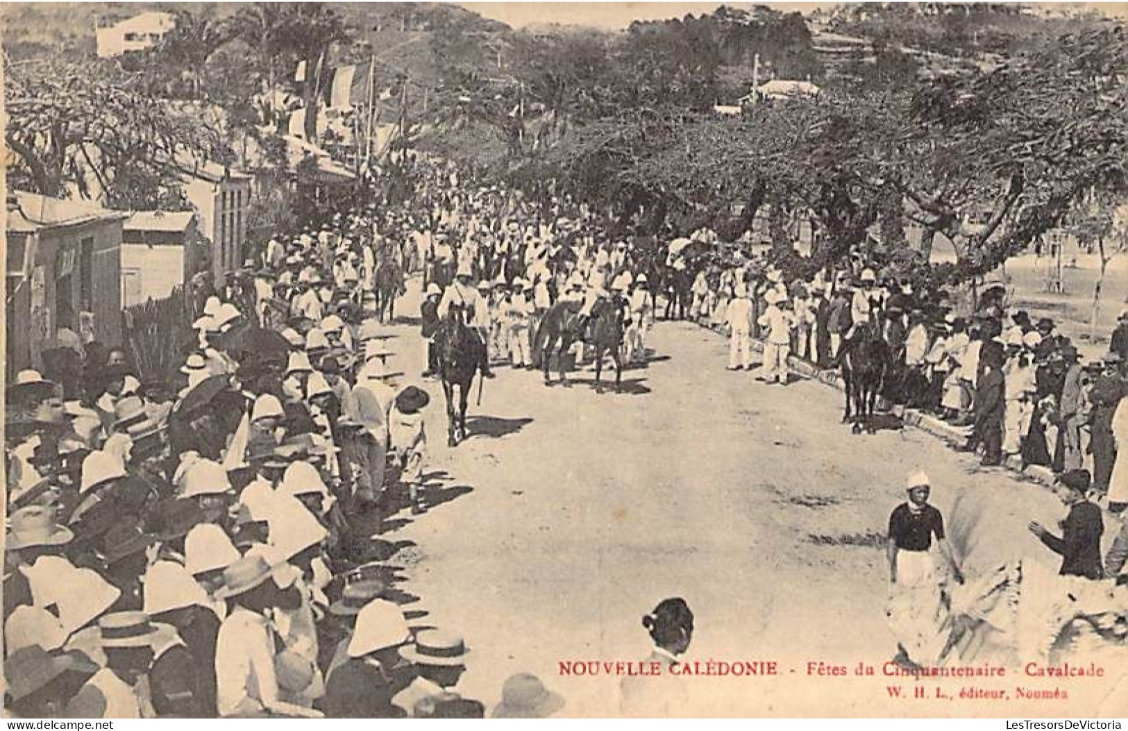 Nouvelle Calédonie - Fêtes De Cinquantenaire - Cavalcade - Animé - Carte Postale Ancienne - Nouvelle-Calédonie