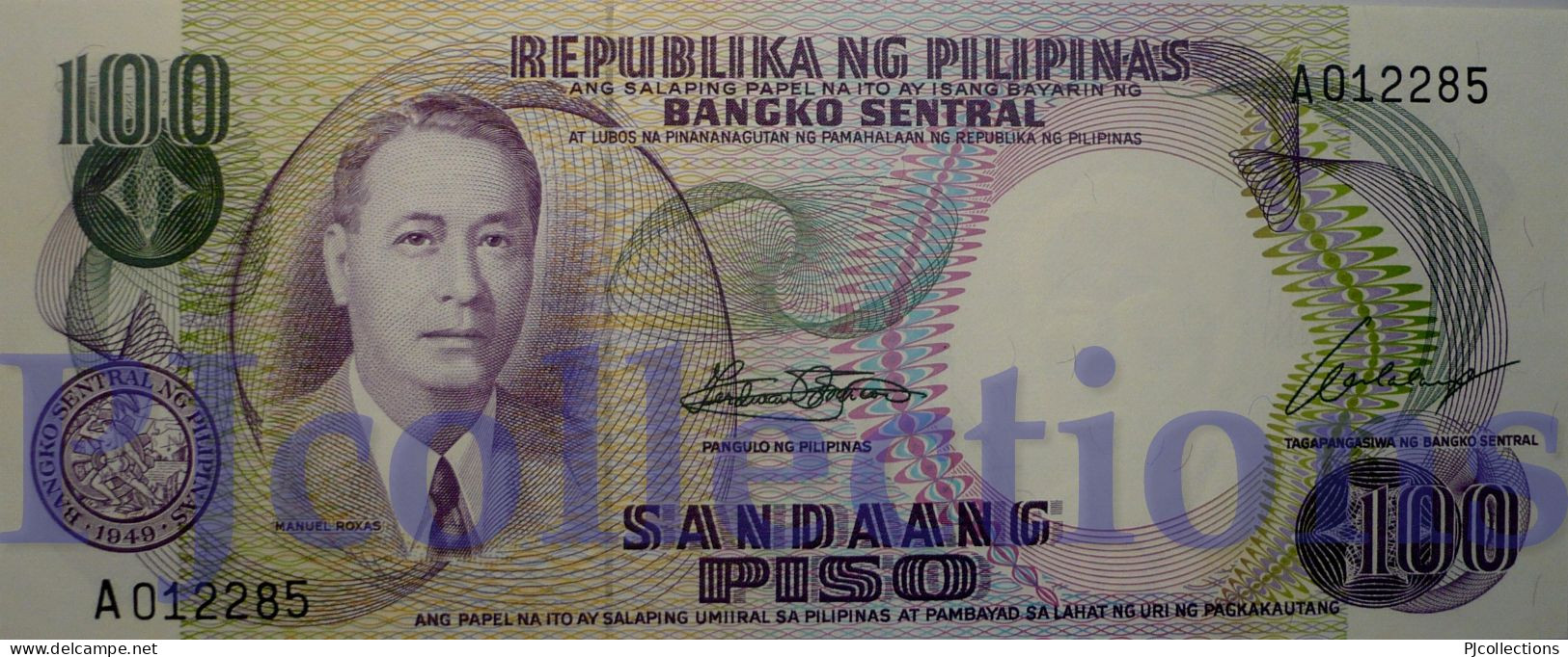 PHILIPPINES 100 PISO 1969 PICK 147a UNC - Filipinas