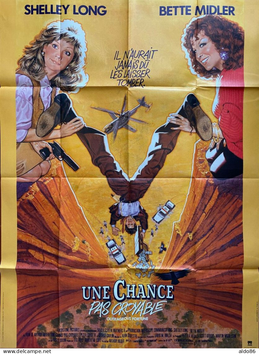 Affiche 120 X 160 Du Film UNE CHANCE PAS CROYABLE Bette Midler Shelley Long 1987 - Affiches